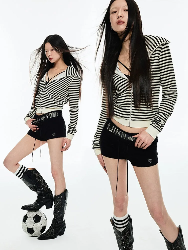 Striped Devil Hooded Cardigan