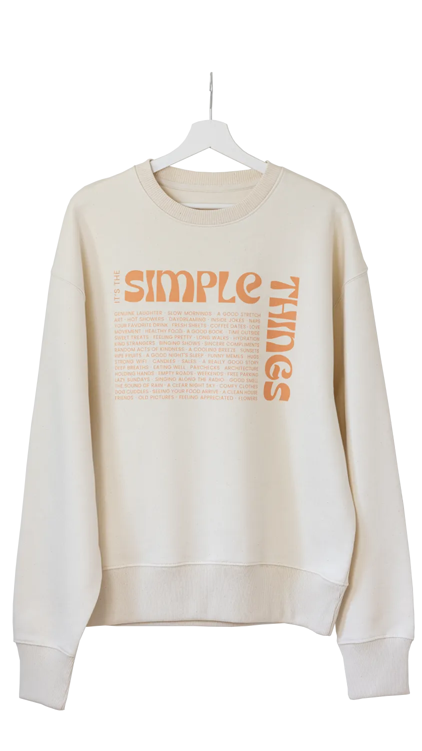 Sweater (Oversized) mit "Simple things" Motiv