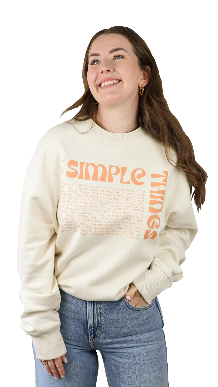 Sweater (Oversized) mit "Simple things" Motiv