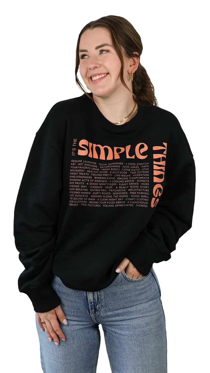 Sweater (Oversized) mit "Simple things" Motiv