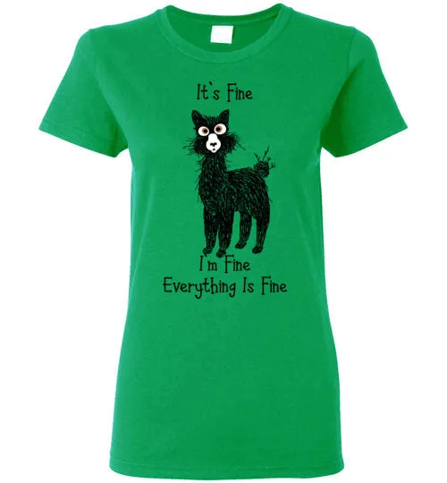 t-shirt: Alpaca I'm Fine Ladies Short-Sleeve