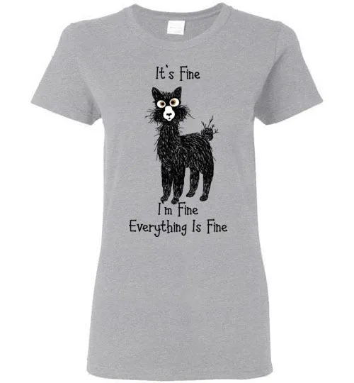 t-shirt: Alpaca I'm Fine Ladies Short-Sleeve