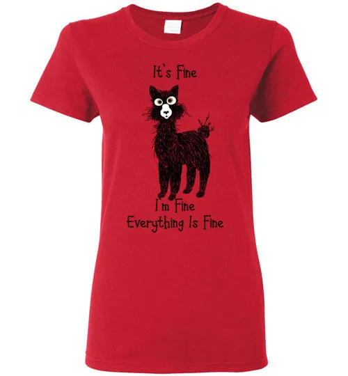 t-shirt: Alpaca I'm Fine Ladies Short-Sleeve