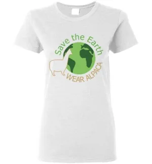 t-shirt: Save the Earth Wear Alpaca - Ladies Cut