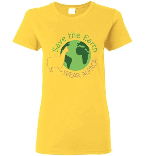 t-shirt: Save the Earth Wear Alpaca  Ladies Short-Sleeve