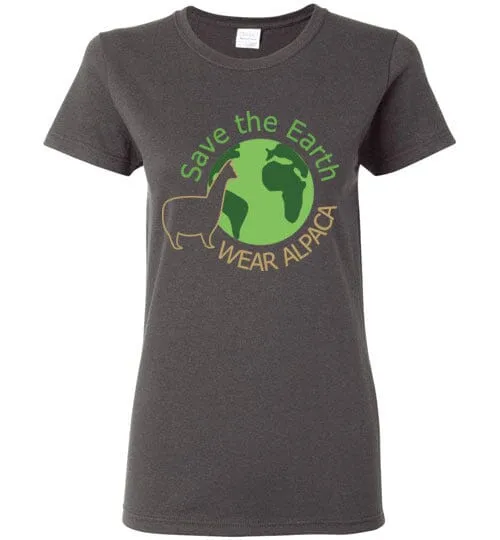 t-shirt: Save the Earth Wear Alpaca  Ladies Short-Sleeve