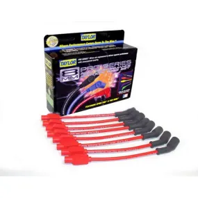 Taylor Spiro-Pro Spiral Core 8 mm Spark Plug Wire Set - Red - Factory Style Plugs / Terminals - GM LS-Series