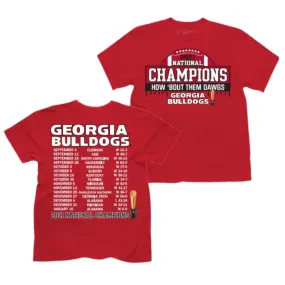 The Victory Georgia Bulldogs 2021 National Champions Season Scores T-Shirt