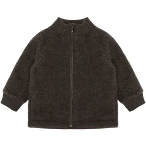 Toddler Wool Jacket - Dark Brown Melange