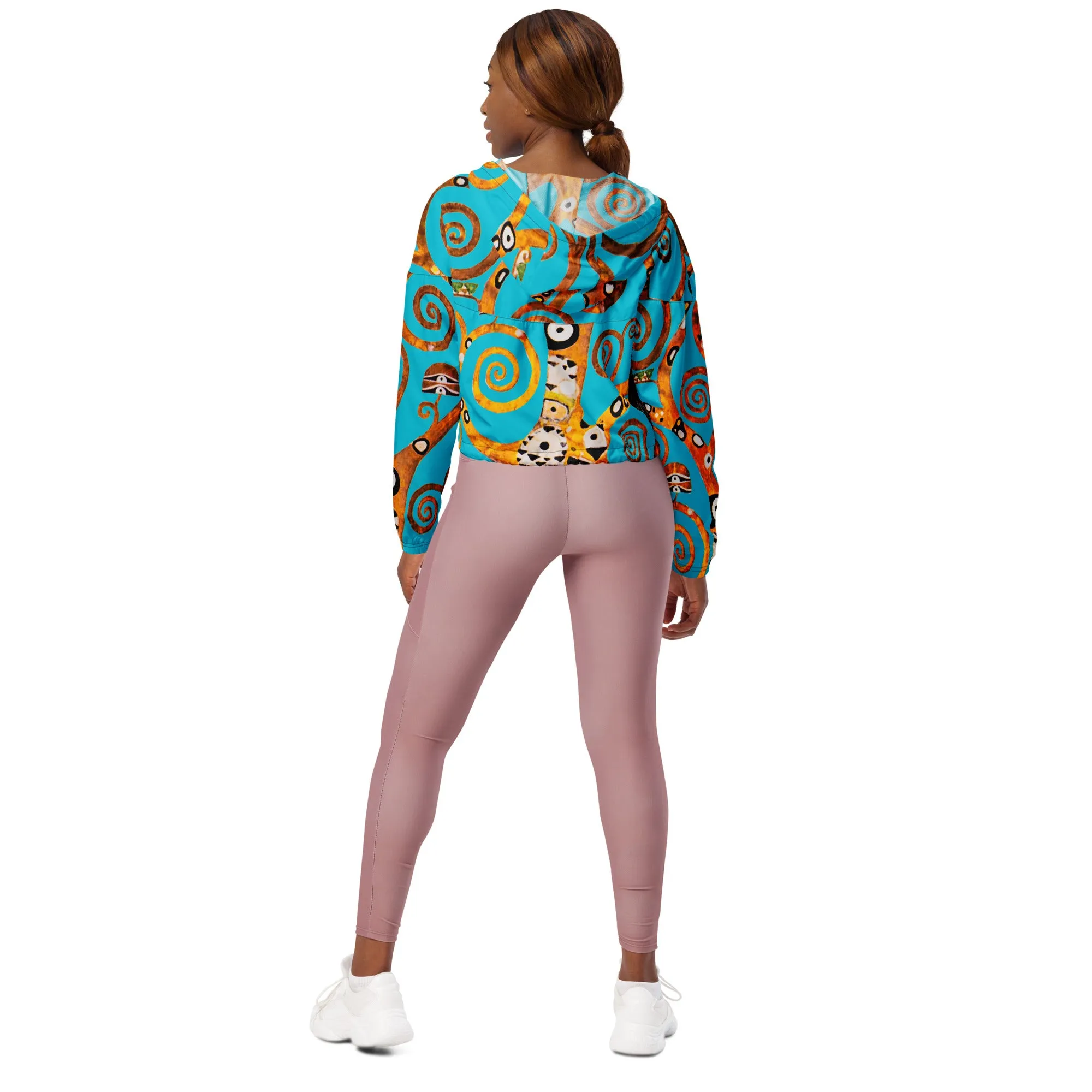 Tree of Life Gustav Klimt Women’s cropped windbreaker