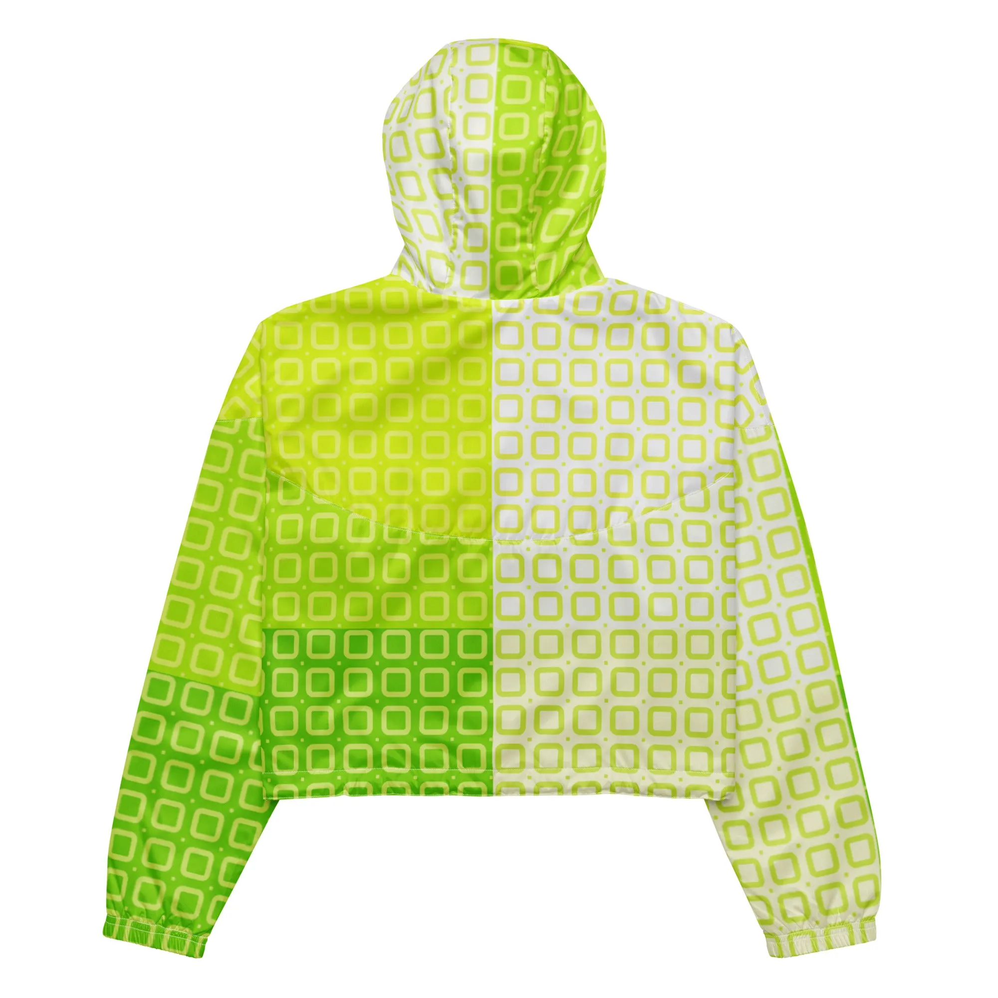 Two-Tone Lime Green Women’s cropped windbreaker