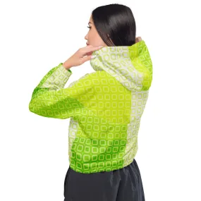 Two-Tone Lime Green Women’s cropped windbreaker