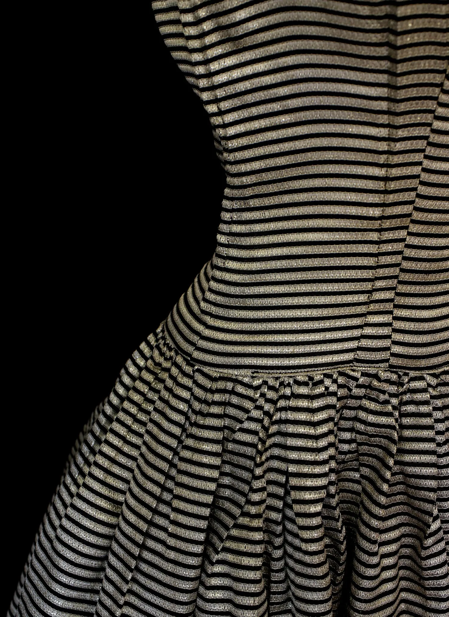 Vintage 1950s Stripe Brocade Dress