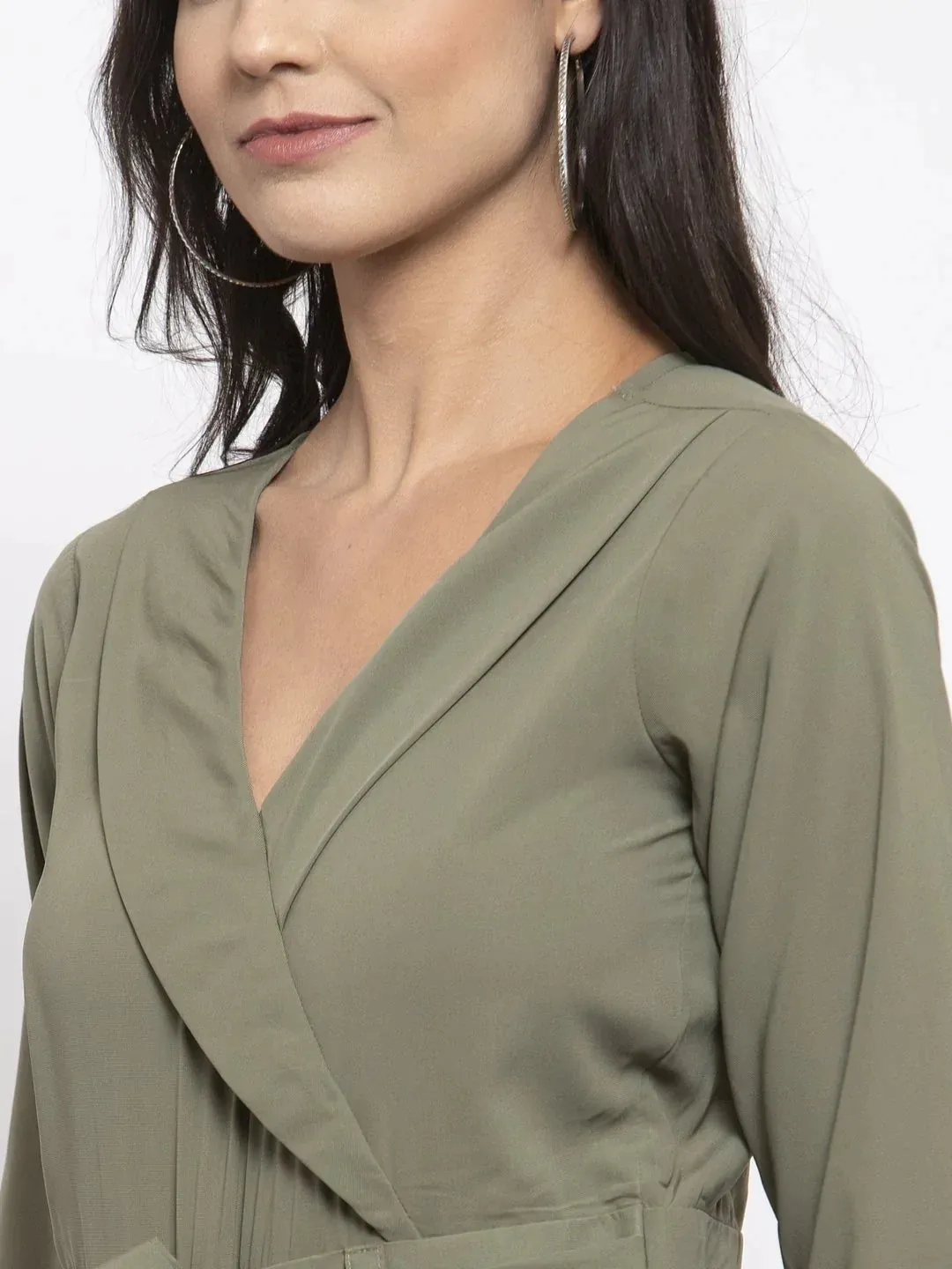 Women Pista-Green Solid Jumpsuit