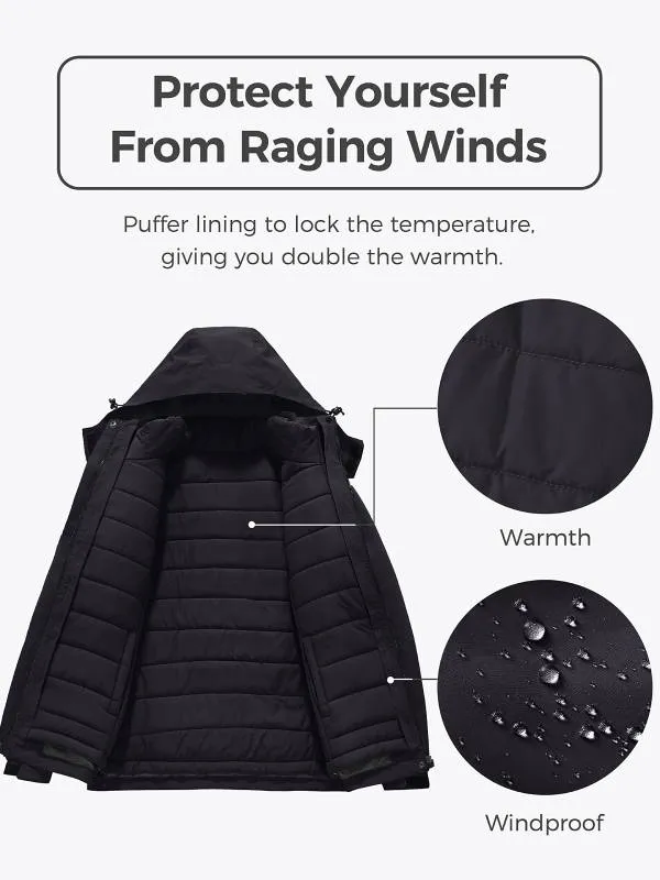 Women's 3-in-1 Ski Jacket Waterproof Snowboard Jacket Winter Coat Alpine I