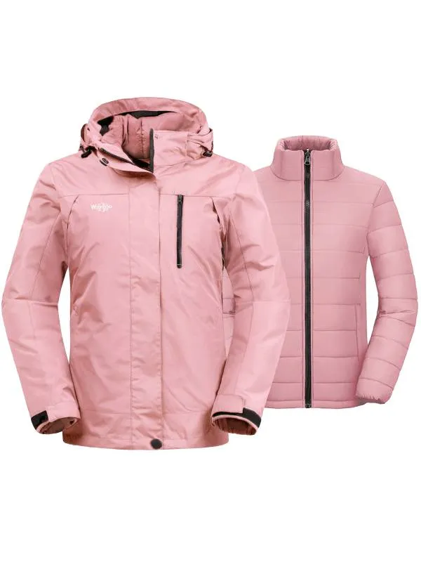 Women's 3-in-1 Ski Jacket Waterproof Snowboard Jacket Winter Coat Alpine I