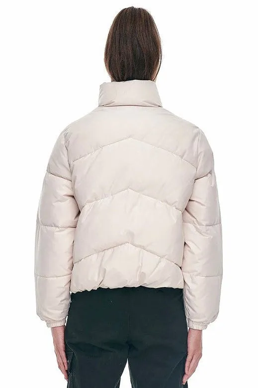 Womens Butter Cream Demi Puffer Jacket