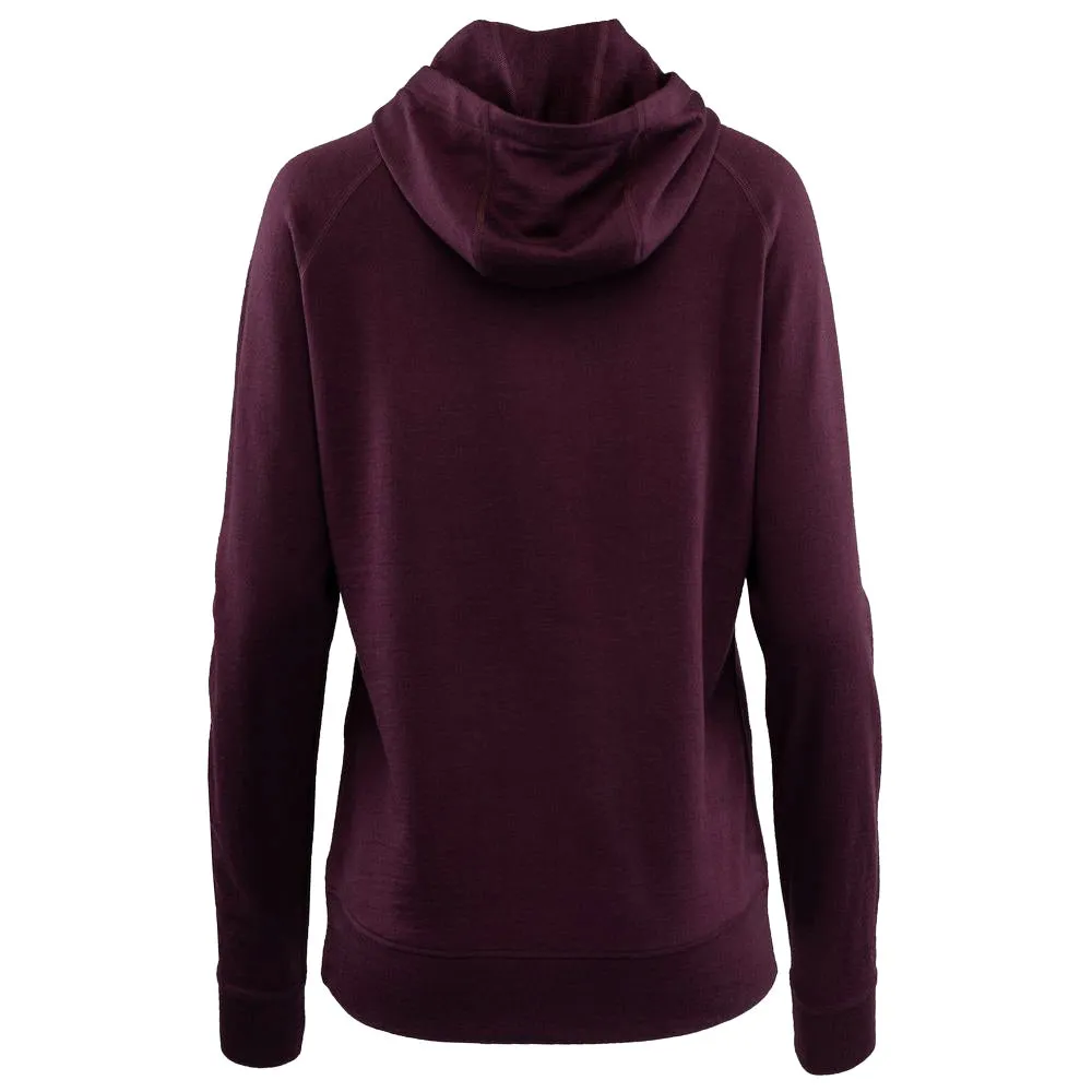 Womens Merino 260 Lounge Hoodie (Wine/Navy)