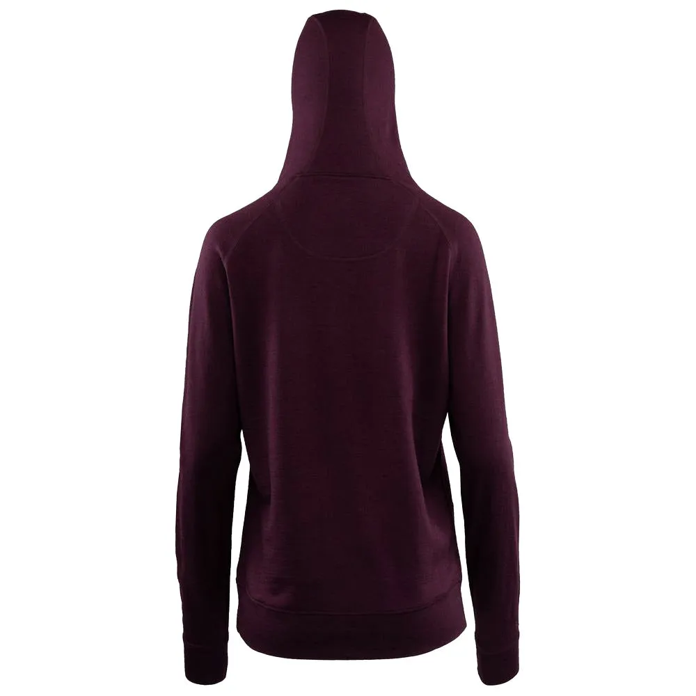 Womens Merino 260 Lounge Hoodie (Wine/Navy)