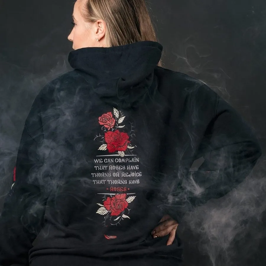 Women's Roses Have Thorns Hoodie - Black