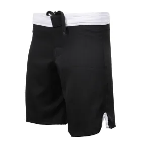 X-Fitness XFM7004 Men's Black and White MMA Fight Shorts - BJJ, No Gi,