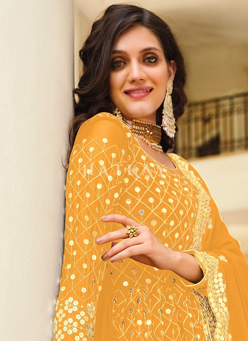 Yellow Wedding Anarkali Suit