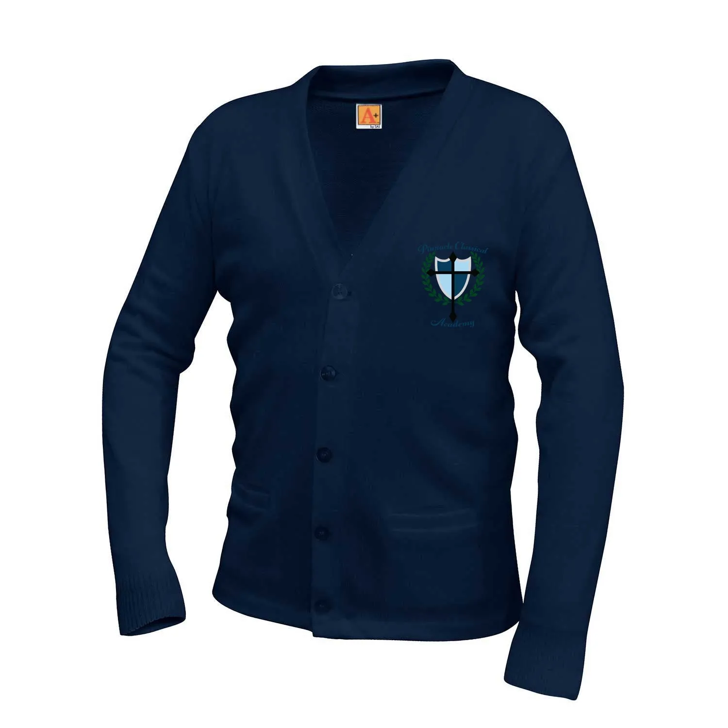 Youth V-Neck Cardigan with PCA Logo