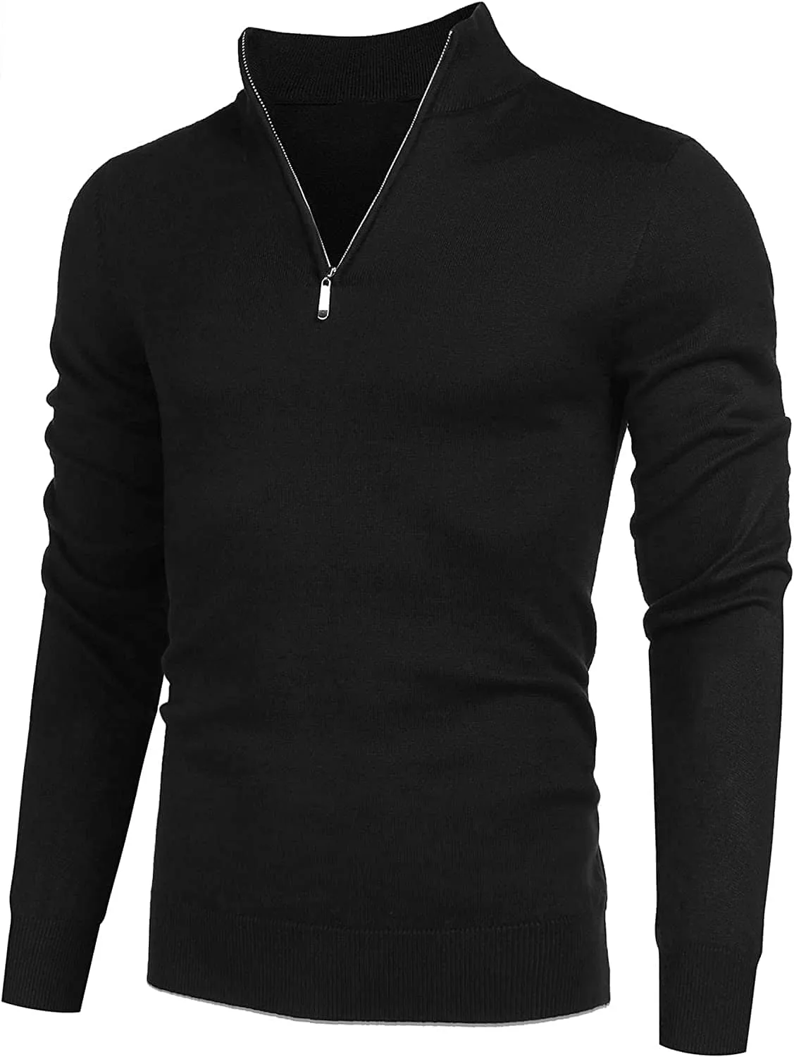 Zip Up Slim Fit Lightweight Pullover Polo Sweater (US Only)